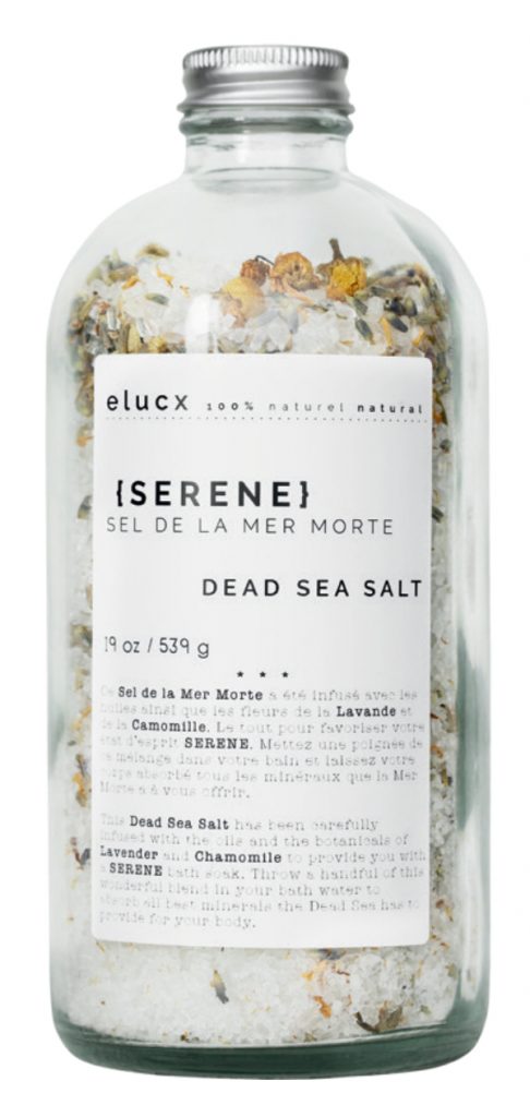 Serene Dead sea salt bath soak from Elucx
