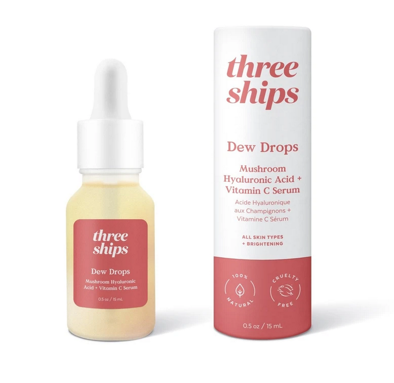 Dew Drops Mushroom Hyaluronic Acid + Vitamin C Serum, Three Ships