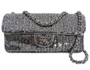 Chanel Sequin Small East West Classic Flap Bag