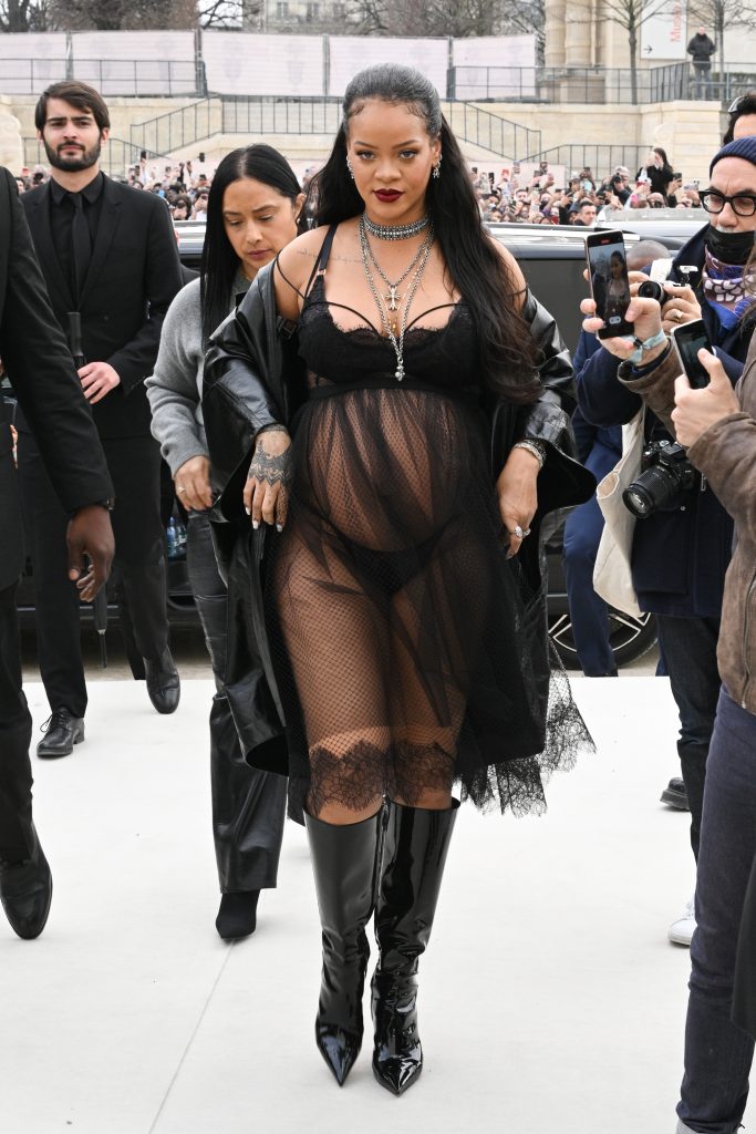 Rihanna attends the Dior Womenswear Fall/Winter 2022/2023 show as part of Paris Fashion Week