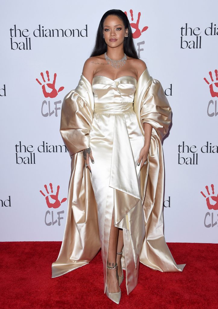 Rihanna arrives at Rihanna and The Clara Lionel Foundation Host 2nd Annual Diamond Ball at The Barker Hanger on December 10, 2015 in Santa Monica, California