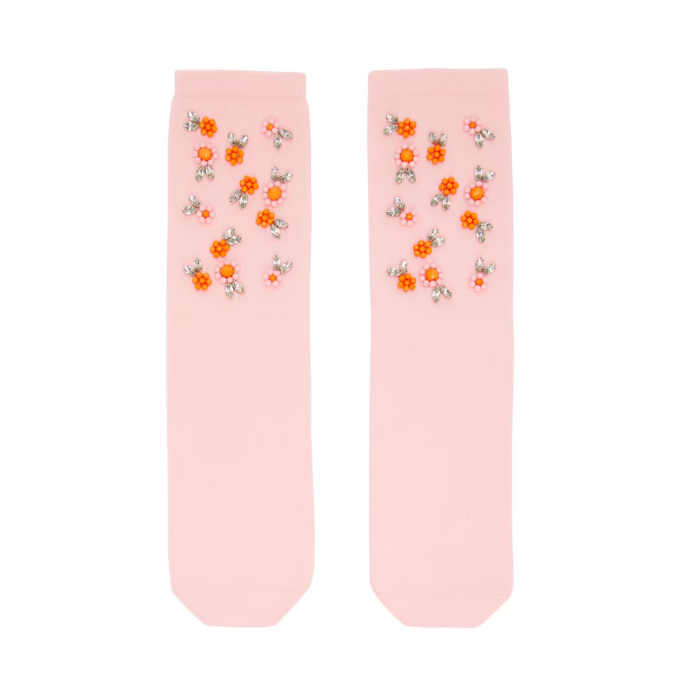 Pink Embellished Socks