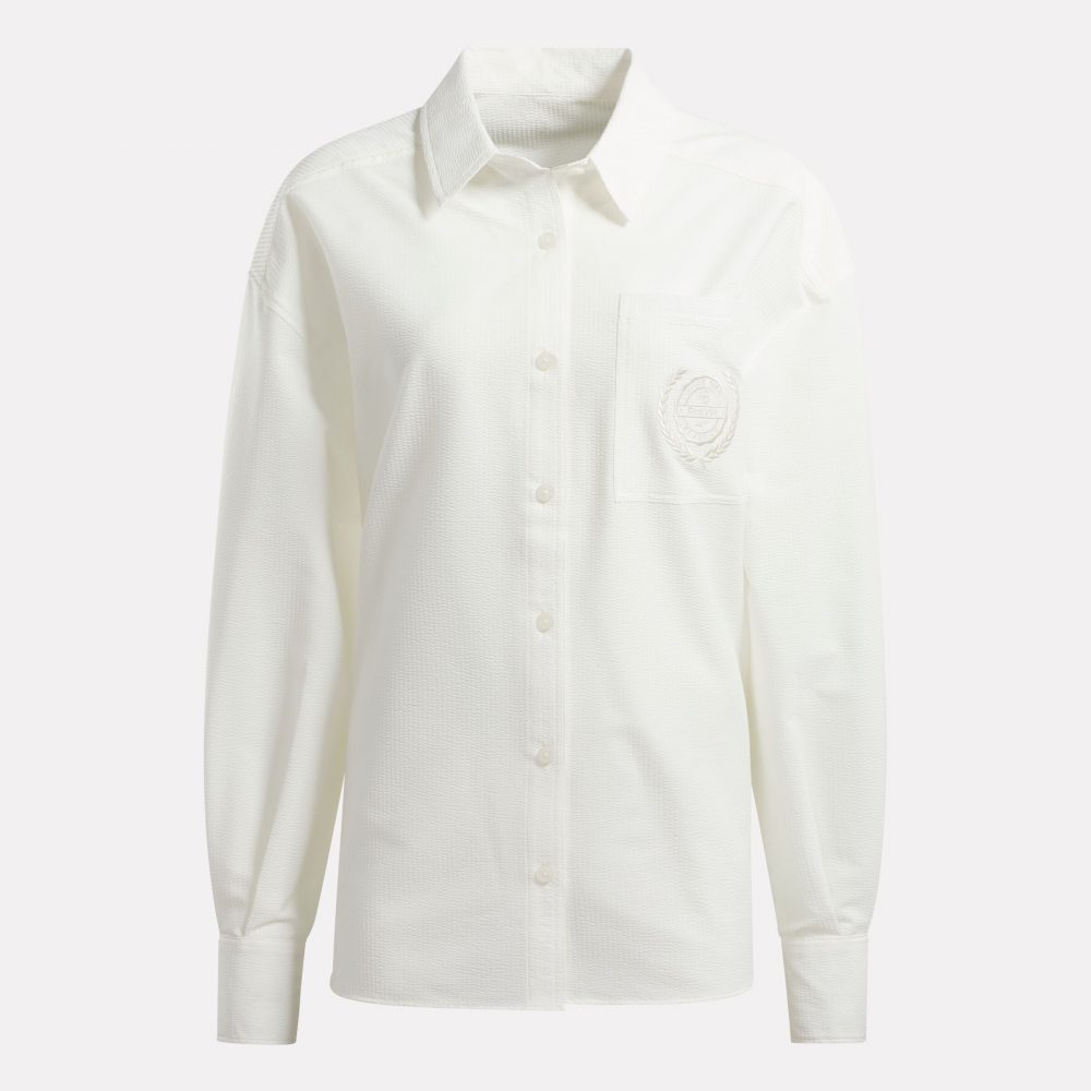 Reebok x Anine Bing Tailored Shirt available April 9, 2024.