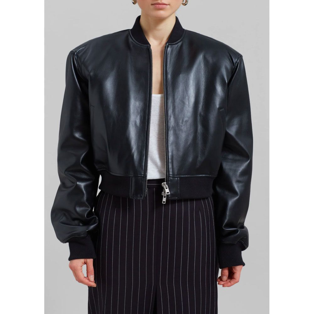 The Frankie Shop Micky Faux Leather Bomber